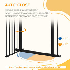PawHut Adjustable Safety Gate w/ One Extensions, Four Adjustable Screws, Black