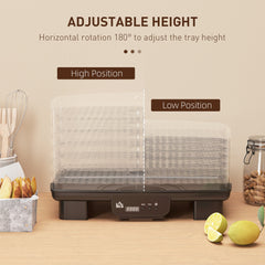 HOMCOM 40-70℃ Six-Tray Food Dehydrator - Black