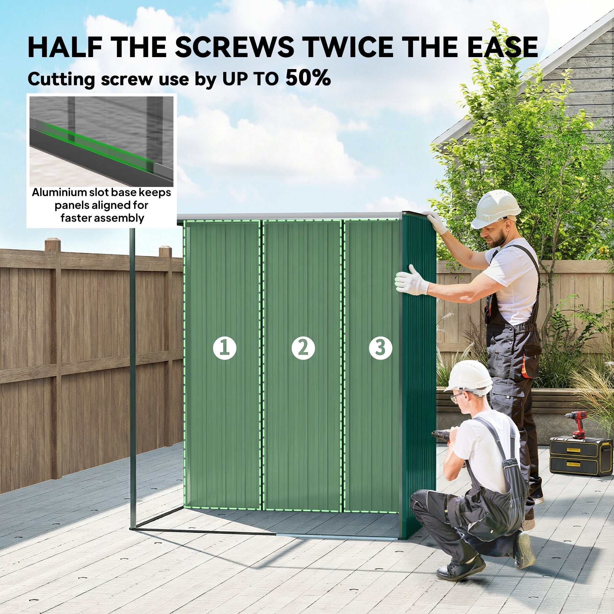 Outsunny 5 x 3.5ft Metal Garden Storage Shed with Effortless Assembly and 2 Pairs of Gloves, Waterproof Outdoor Shed, Green