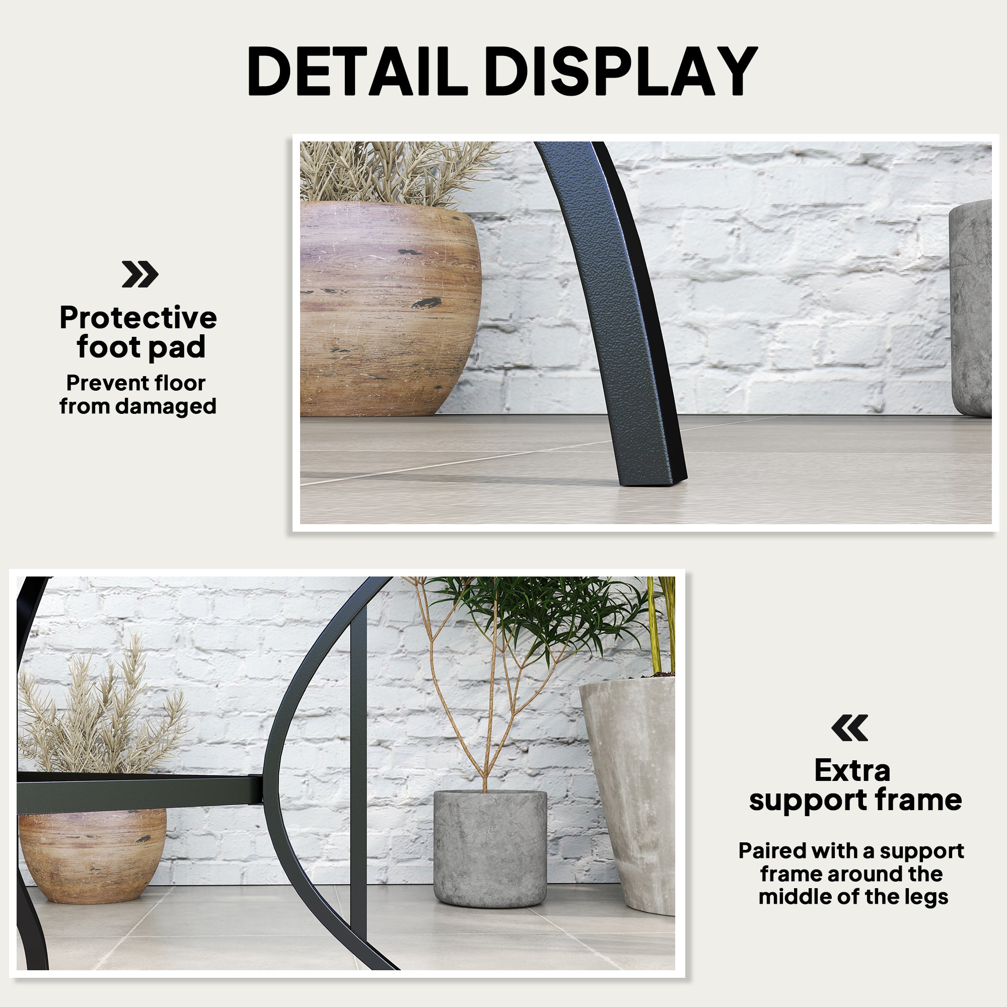 Outsunny 94 x 94 cm Garden Table with Parasol Hole, Outdoor Dining Garden Table for Four with Slatted Metal Plate Top, Black