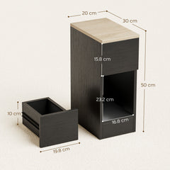 HOMCOM Set of Two Modern Storage Bedside Tables - Black