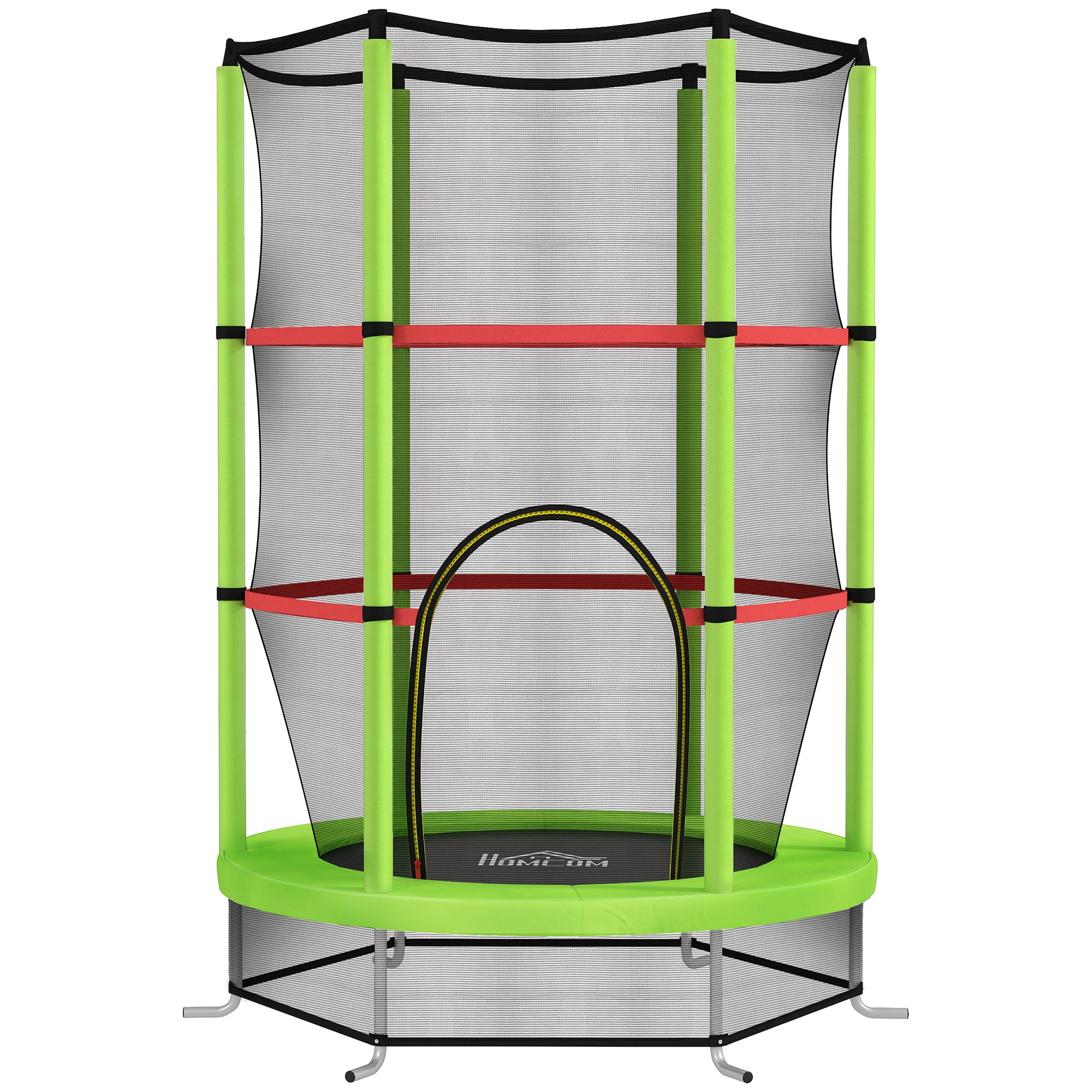 HOMCOM Kids Trampoline, with Enclosure Net, Steel Frame, for Ages 3-6 Years - Green