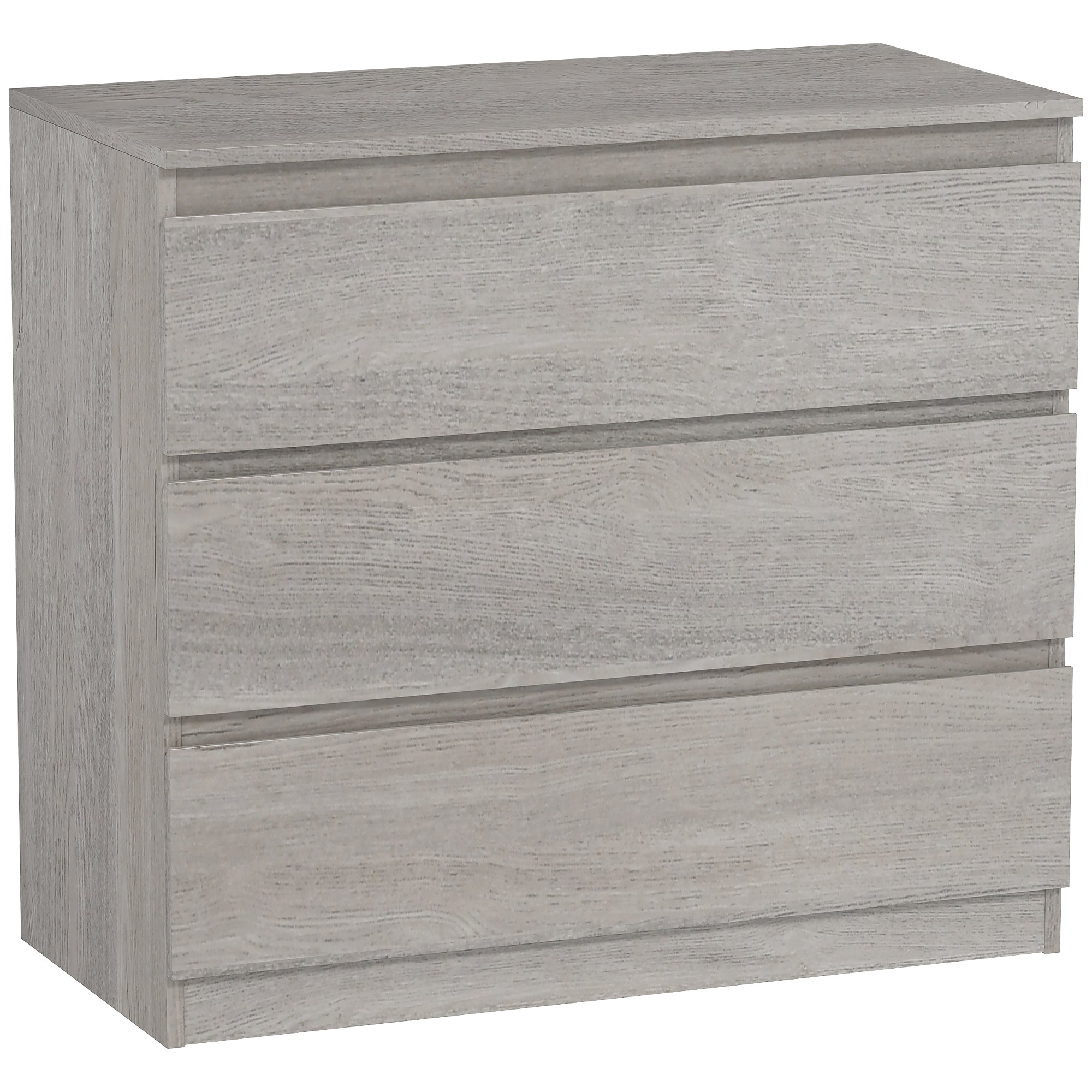 HOMCOM Chest of Three Drawers - Grey Wood Effect