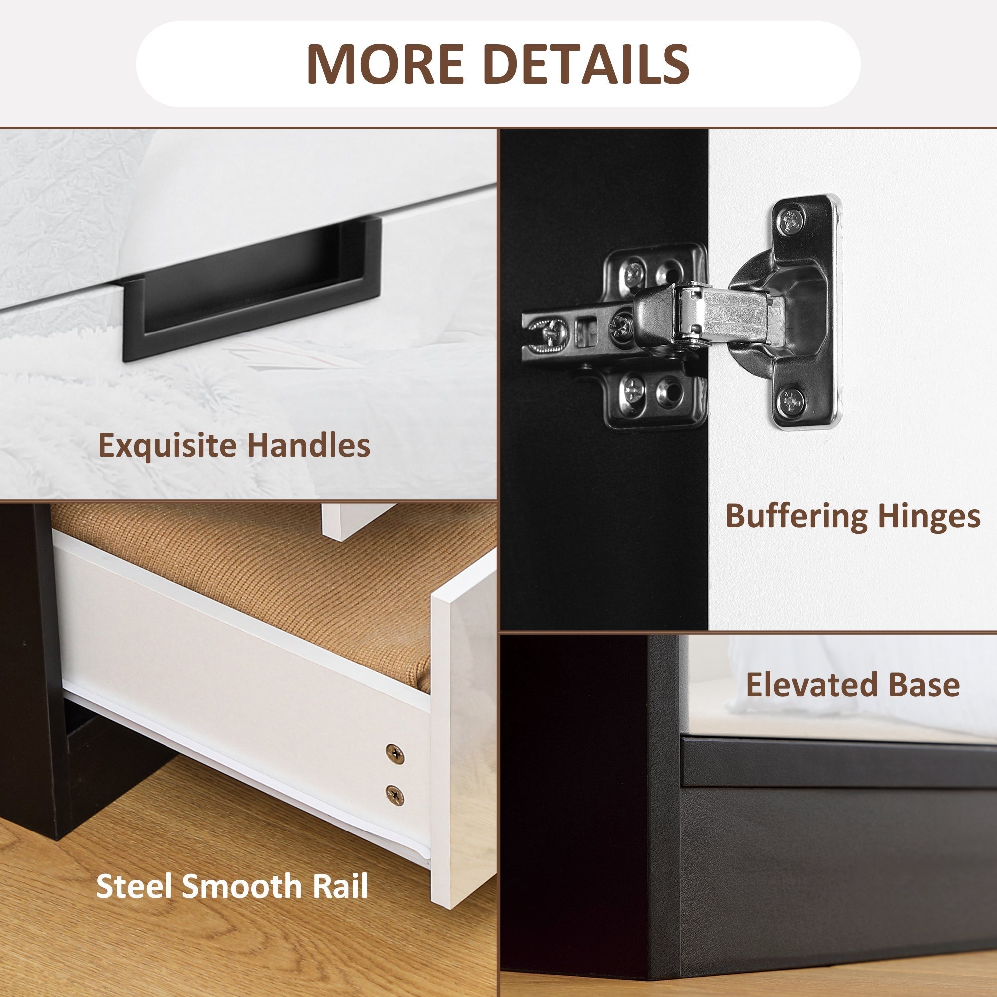 HOMCOM 2 Door Wardrobe, Modern Wardrobe with 3 Drawers and Hanging Rod for Bedroom, High Gloss White