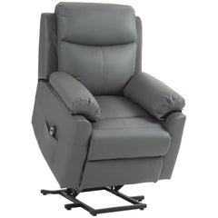 HOMCOM Faux Leather 70  Electric Riser Recliner Chair, Charcoal Grey