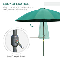 Outsunny 2.5m Shanghai Garden Parasol Umbrella in Green, image 4