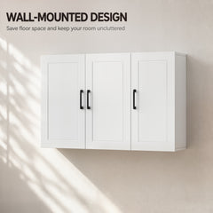 HOMCOM Bathroom Wall Cabinet, Wall Mounted Bathroom Cabinet, Over the Toilet Space Saver with Adjustable Shelves, White