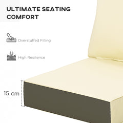 Outsunny 4 Pieces Outdoor Seat and Back Cushion Set Patio Deep Seating Chair Replacement Cushion, Beige