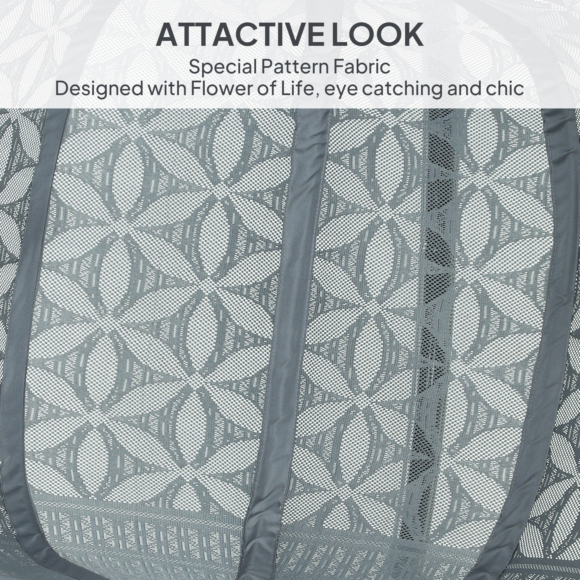 Outsunny Outdoor Double Hanging Chair with Cushion and Cup Holders, Charcoal Grey