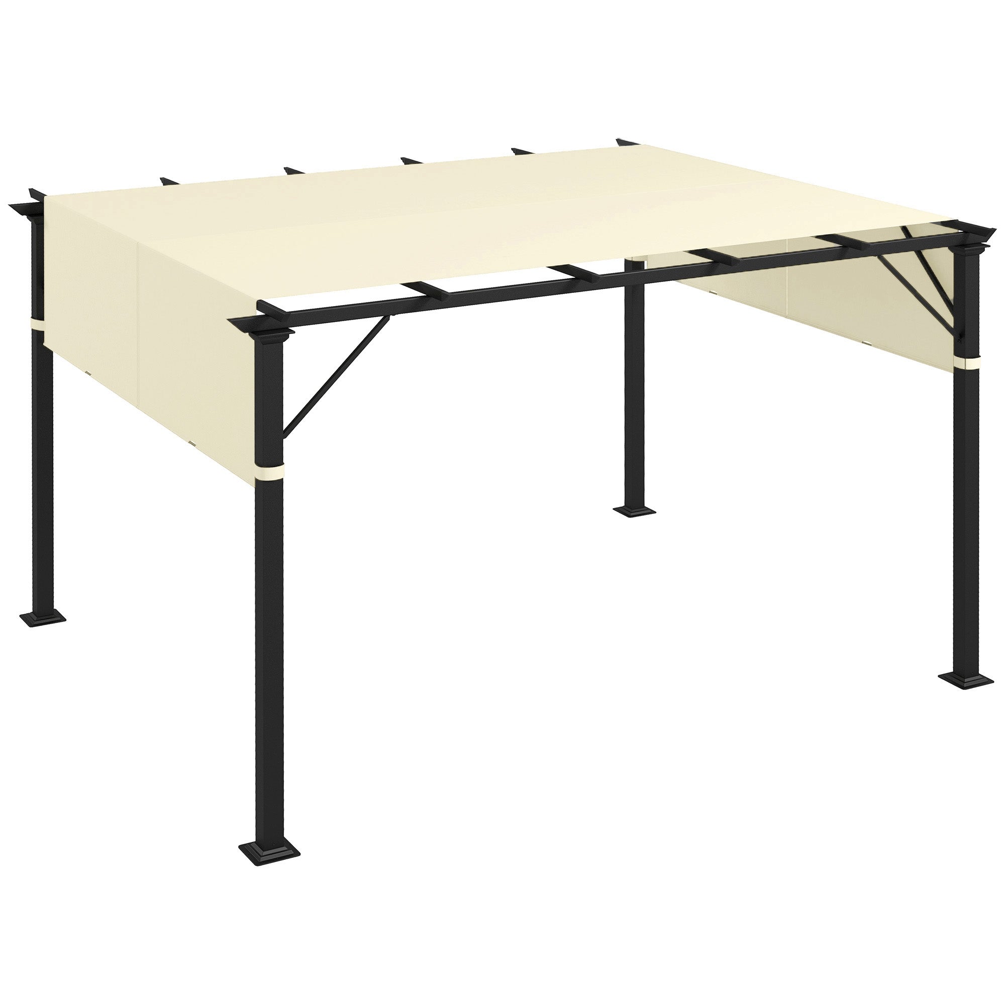 Outsunny 2 Pcs UV Protection Pergola Replacement Canopy, Pergola Shade Cover, Easy to Install, for 3 x 3(m) Pergola, Cream White