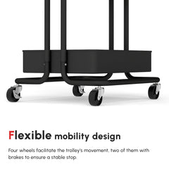 HOMCOM Three-Tier Home Trolley, with Handle and Wheels - Black