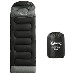 Outsunny Sleeping Bag for Adults, Lightweight & Compact Sleeping Bag, 3 Seasons, Black