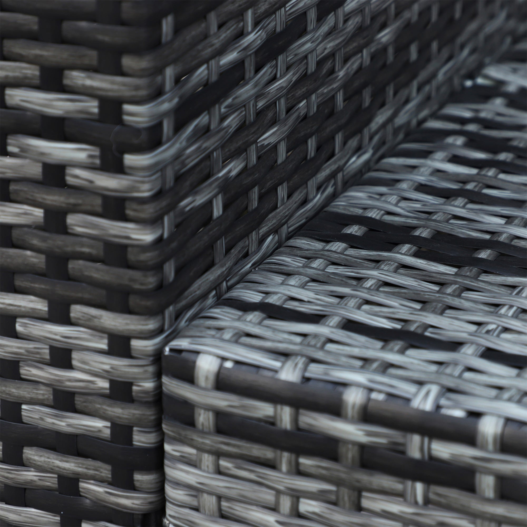 Outsunny 3 Seater All Weather Outdoor Sofa, Garden Rattan Sofa with Cushions and Mental Frame, Grey