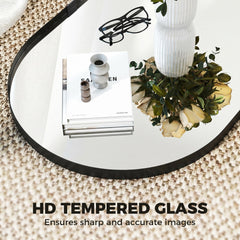 HOMCOM Wall Mirror, Bathroom Mirror with Elevated Aluminium Alloy Frame, 60 x 90 cm, Black