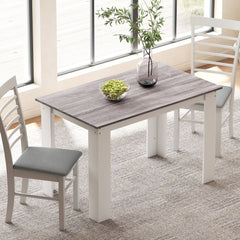 HOMCOM Dining Table for 4-6 People, Kitchen Table with Wood Effect for Dining Room, Grey