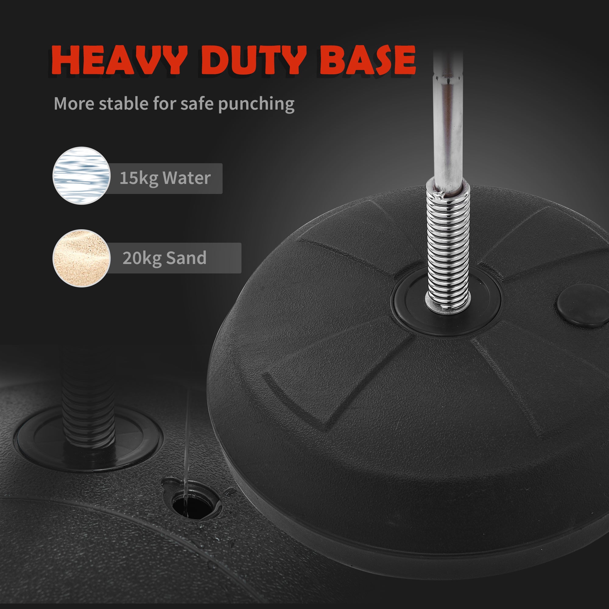 HOMCOM Training Boxing Punch Ball Set 125-145H x 43cm with Gloves Air Pump, 4-Position Adjustable Height Freestanding Boxing Speed Ball for Teenagers Exercise Training