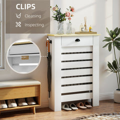 HOMCOM 95.5H x 78Wcm Radiator Cover, with Drawer - White