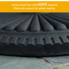 Outsunny 14kg Round Cement Parasol Base Umbrella Weight Stand Holder Fits Φ35mm,Φ38mm,Φ48mm Pole for Patio Outdoor Garden - Black