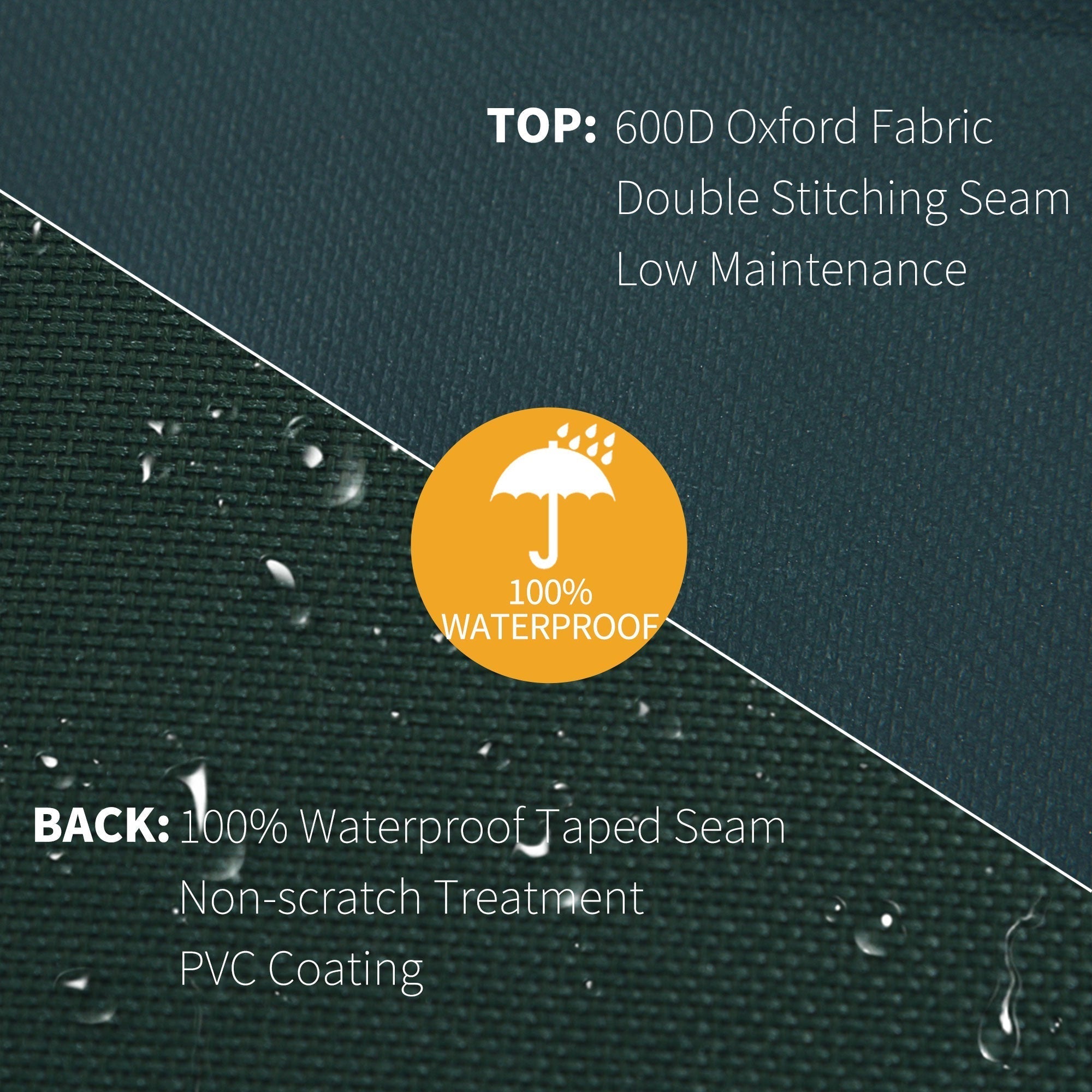 Outsunny Garden Patio Large Furniture Set Round Cover 600D Oxford Waterproof, √ê¬§193 x 80H cm, Green