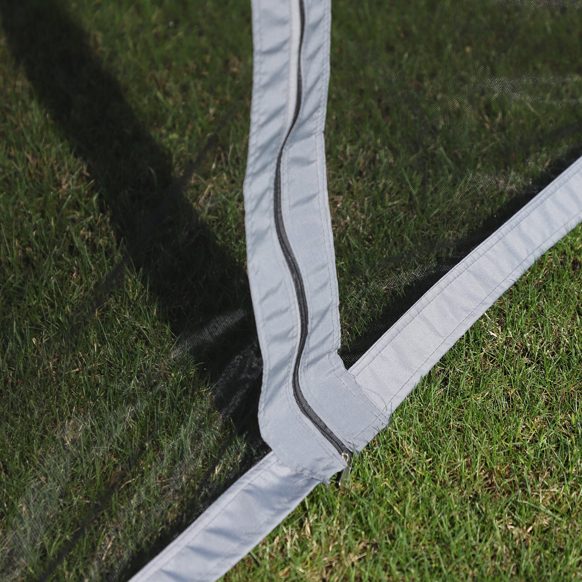 Outsunny 3 x 4m Aluminium Garden√Ç Gazebo, Marquee Canopy Shelter Pavilion Party Tent with Nets and Curtains for Garden and Deck, Grey