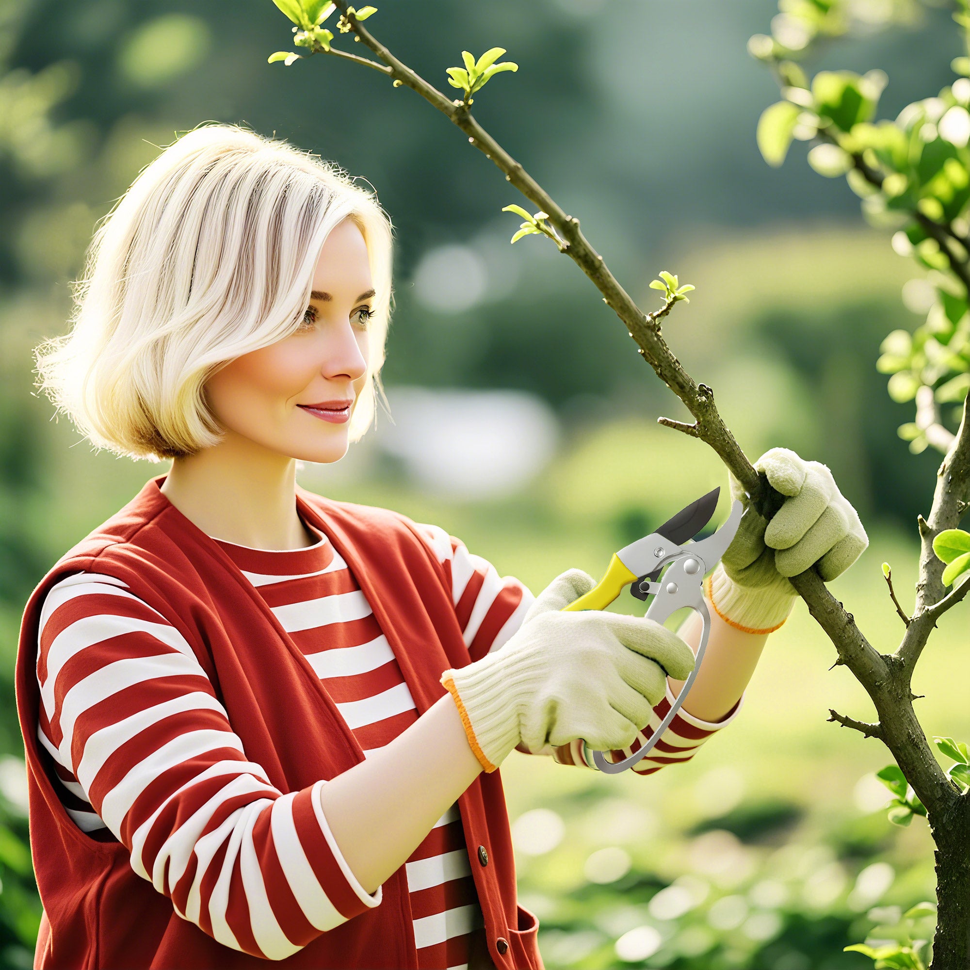 Outsunny 8" Garden Secateurs, Pruning Shears Heavy Duty with Sharp SK5 Blade, Bypass Pruners with Safety Lock and Non-Slip Handles, Lightweight & Ergonomic, Pruning Scissors for Precise Cutting