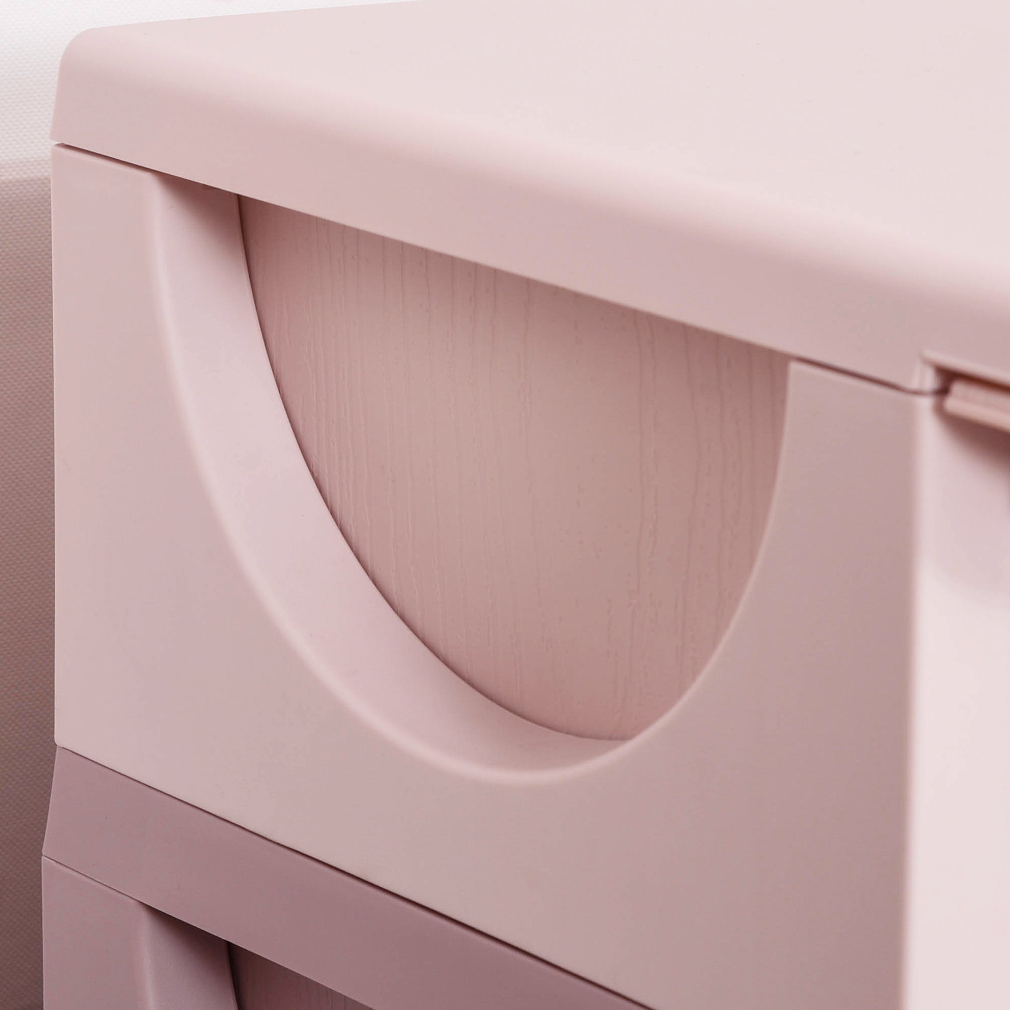 HOMCOM Kids Storage Units with 3 Drawers 3 Tier Chest Vertical Dresser Tower Toy Organiser for Nursery Playroom Kindergarten Pink