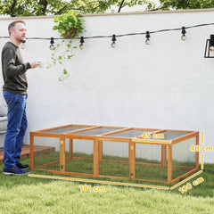PawHut Big Hutches for Rabbits - 6ft Wooden Spacious Outdoor Rabbit Hutch for Pet Rabbits, Natural Wood