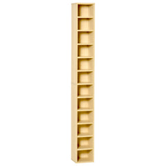 HOMCOM 204 CD Tall Narrow Media Storage Tower - Oak Tone