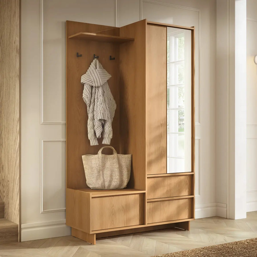 Yasumi Hallway Set 125cm in Oak Caramel