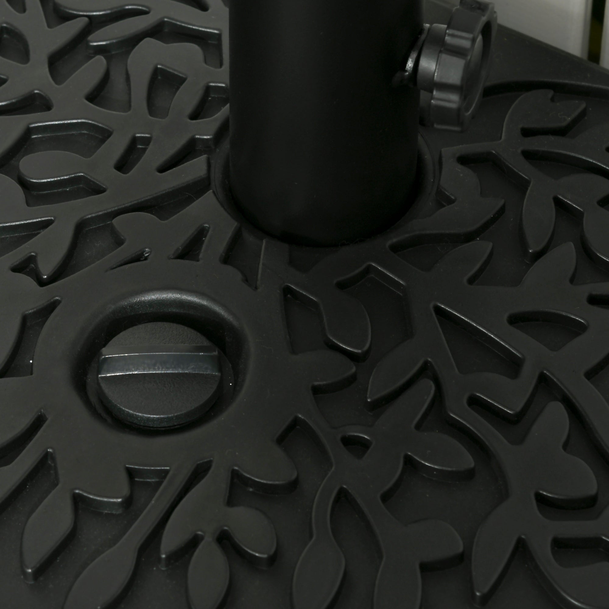 Outsunny Water/Sand Fillable Half Parasol Umbrella Base - Black