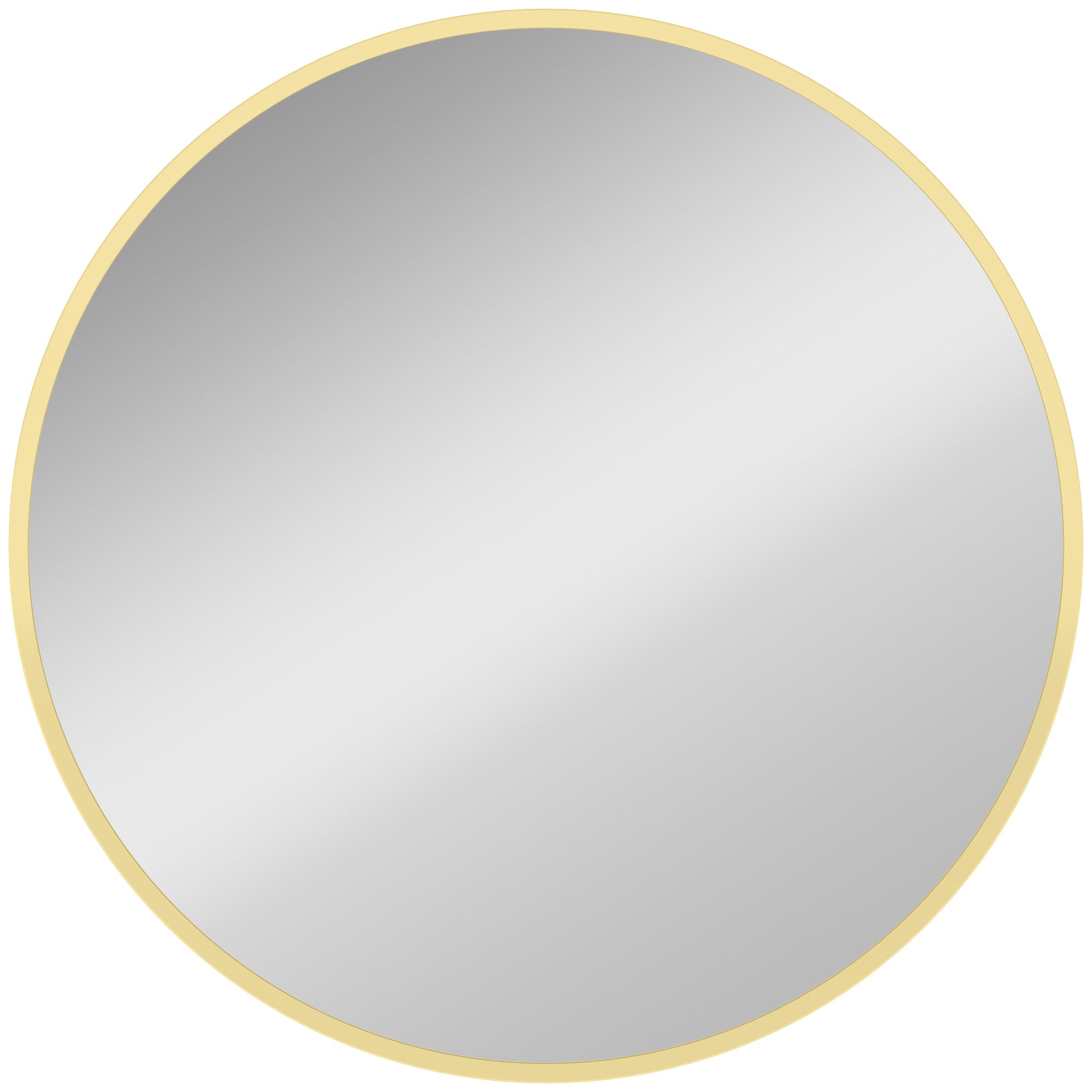 HOMCOM 61cm Decorative Wall Mirror for Bedroom Living Room, Modern Round Bathroom Mirror for Home Decor, Gold Tone