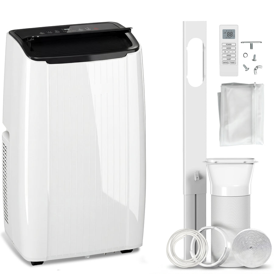 HOMCOM 14000 BTU 5-in-1 Portable Air Conditioner with Cool, Heat, Dehumidifier, Fan, Sleep, WiFi Voice Control, White