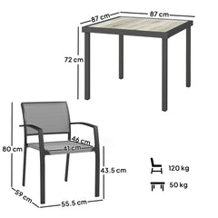 Outsunny Five-Piece Outdoor Garden Dining Set - Grey