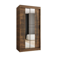 Front view of the Rubino Y1 sliding door wardrobe with mirrored doors