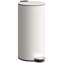 HOMCOM Kitchen Bin, 30 Litre Pedal Rubbish Bin with Removable Bucket, Cream
