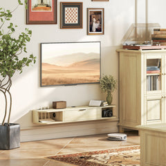HOMCOM 120 cm Floating TV Unit for TVs up to 50 Inch - Natural