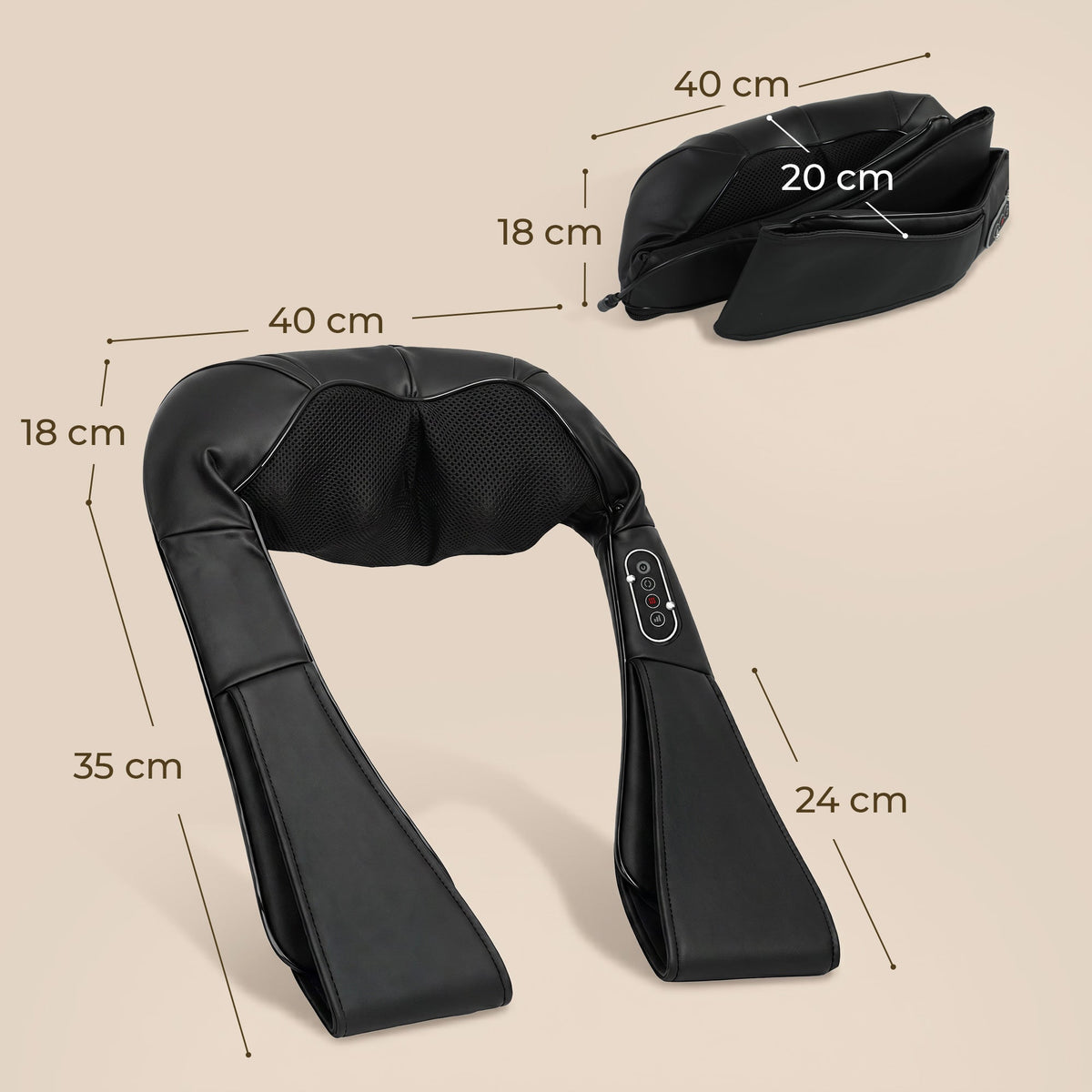 HOMCOM Neck and Shoulder Massager with Heat, Deep Tissue Shiatsu 3D Kneading Massager for Neck, Back, Waist, Foot and Leg