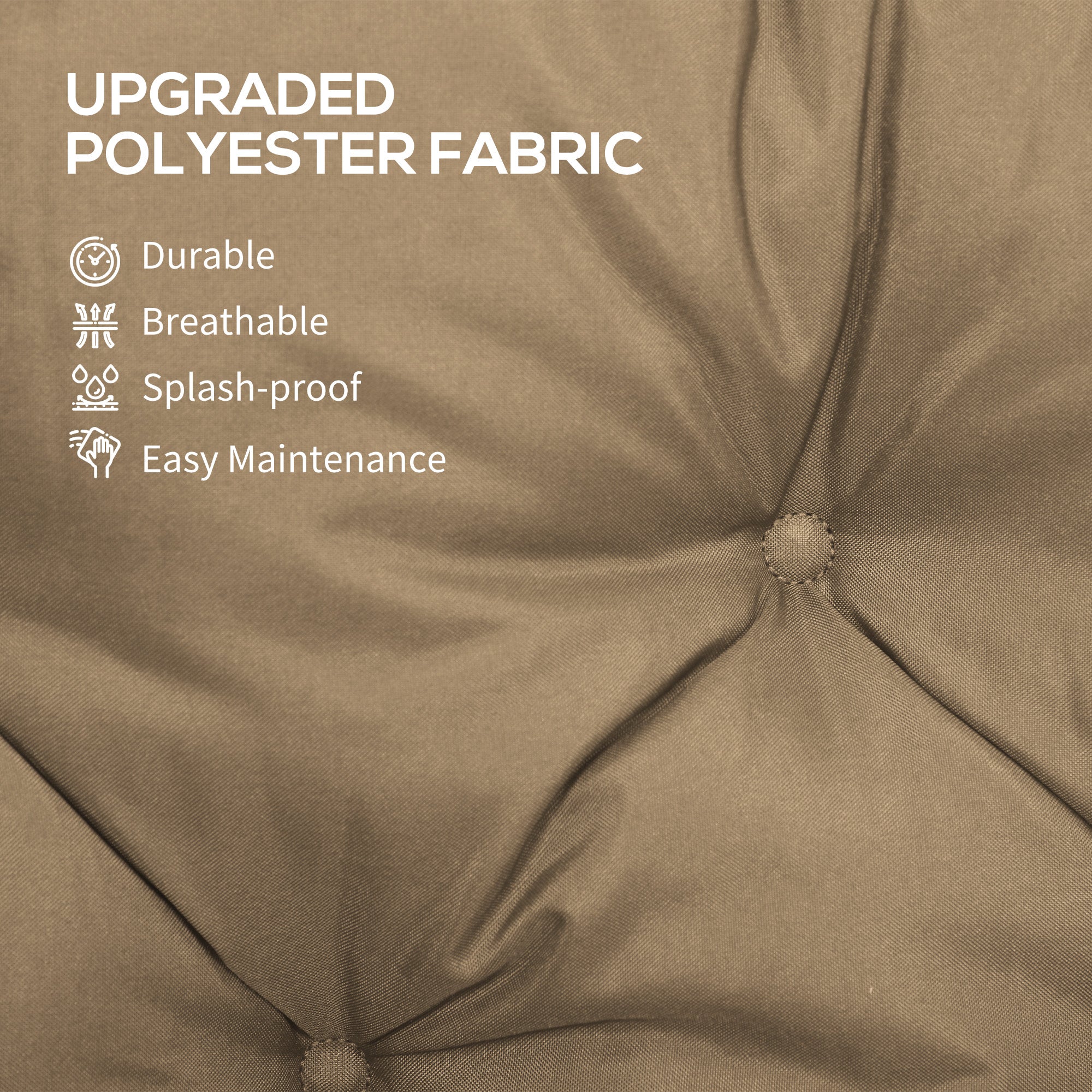 Outsunny Three-Seater Bench Cushion - Khaki