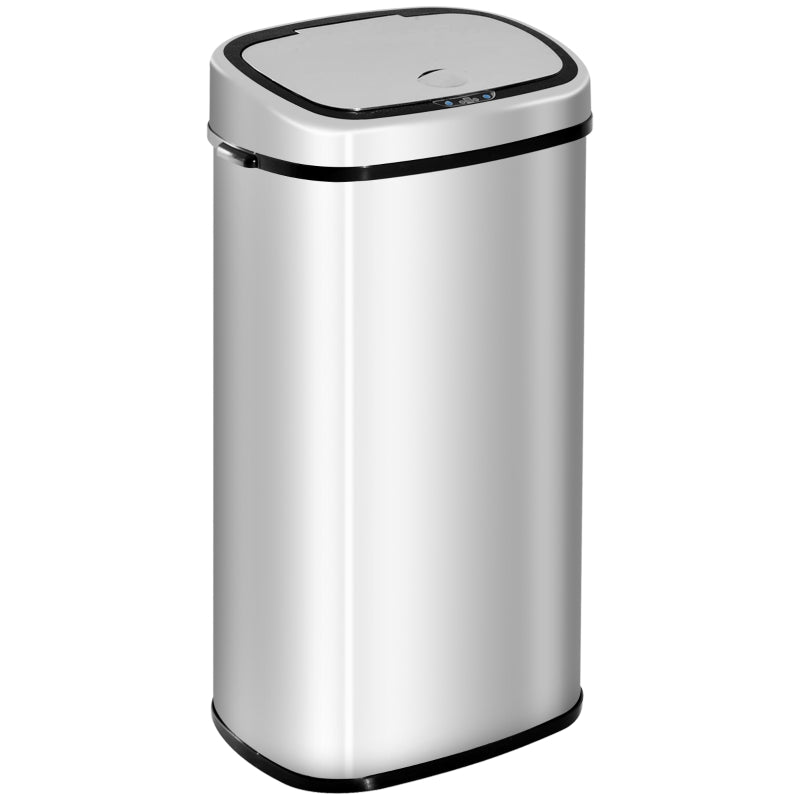 68L Sensor Dustbin Stainless Steel Automatic Kitchen Waste Bin Silver