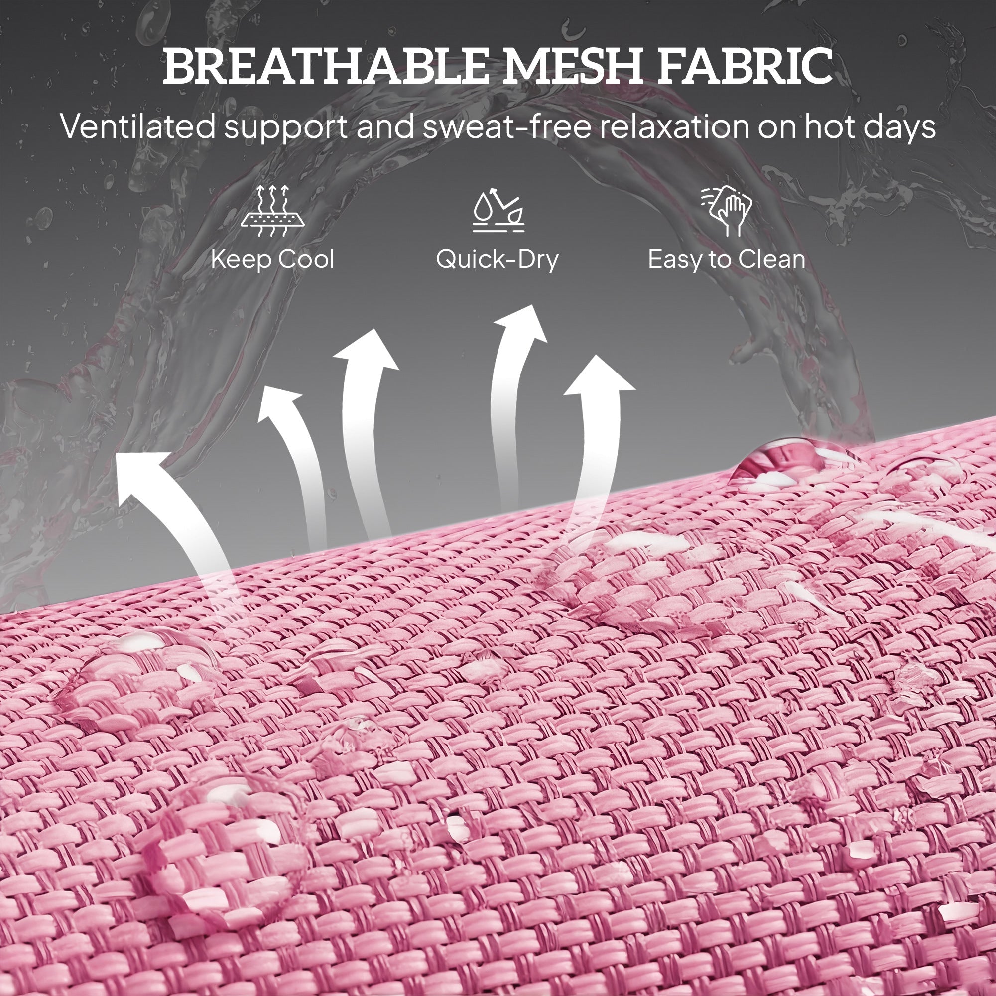 Outsunny Folding Sun Lounger with Head Pillow - Pink