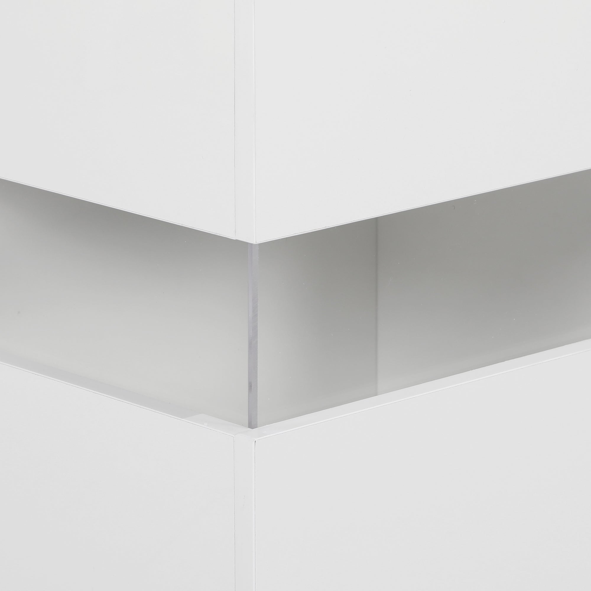 HOMCOM LED Light Sideboard - High Gloss White