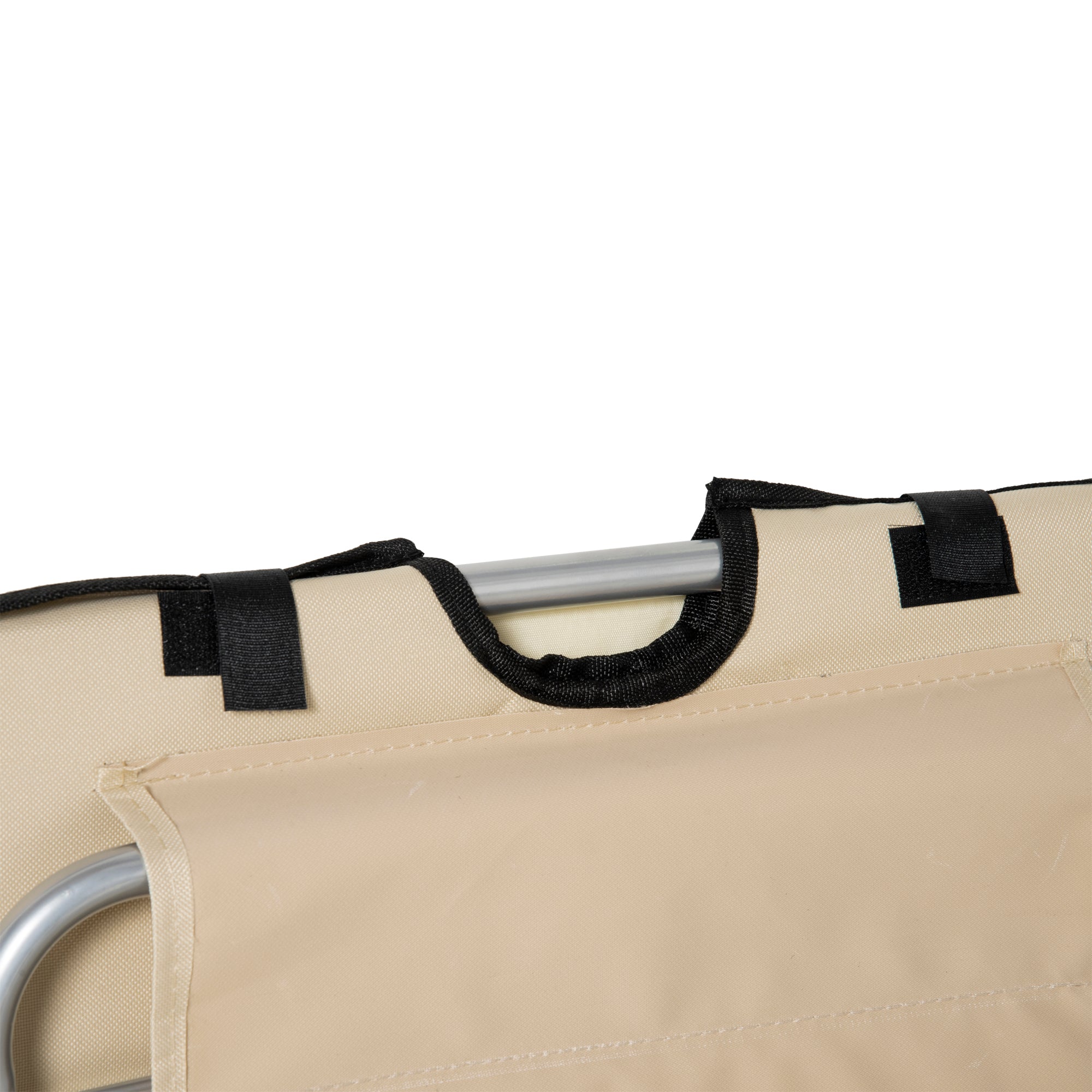 Outsunny Set of 2 Foldable Garden Beach Chair Mat Lightweight Outdoor Sun Lounger Seats Adjustable Back Metal Frame PE Fabric Head Pillow w/ Carry Bag, Beige