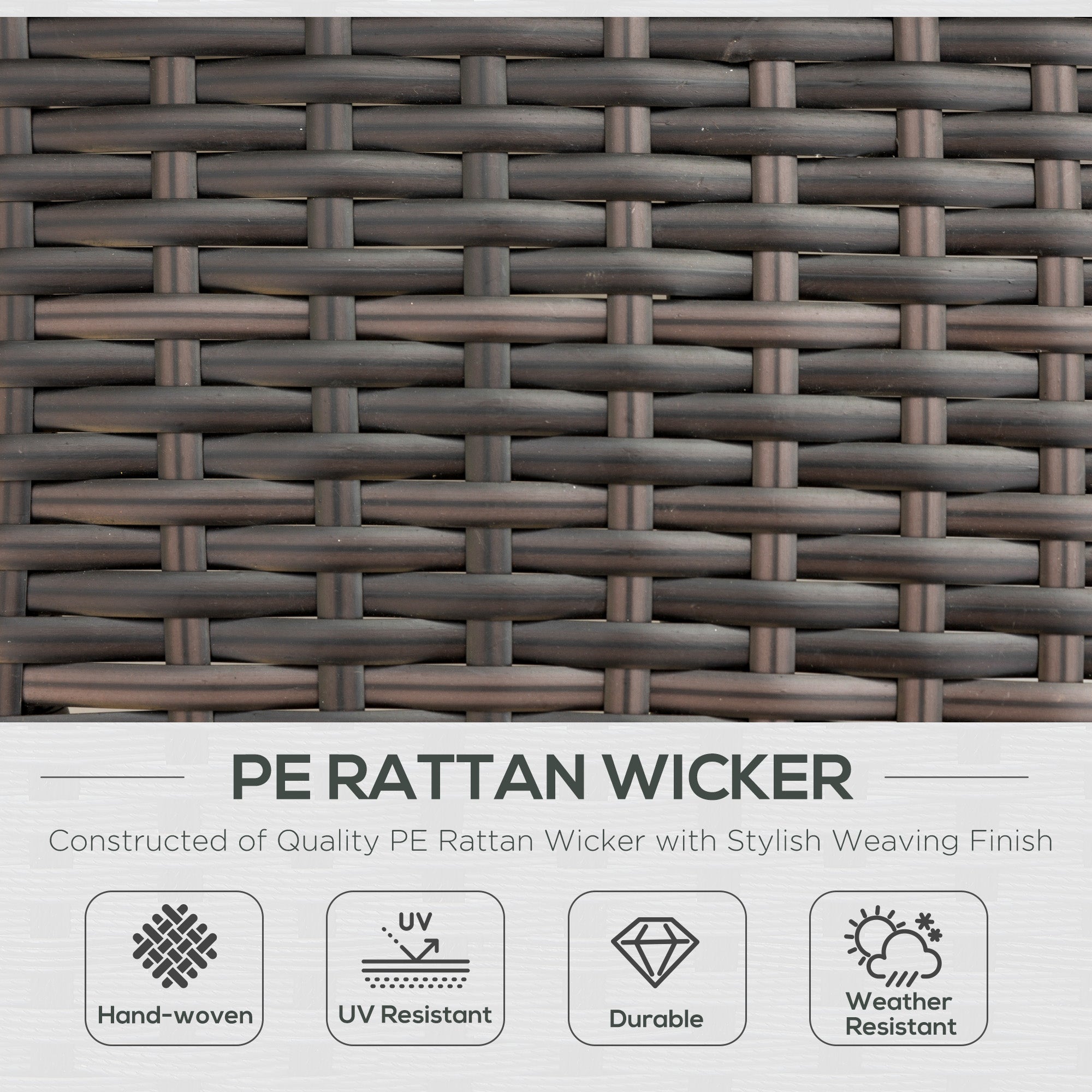 Outsunny Double Rattan Sun Lounger, Garden Daybed with 5-Level Adjustable Backrest and Flip Side Trays, Wicker Outdoor Furniture Recliner with Cushions and Pillows for Patio, Cream White