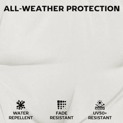 Outsunny Set of 6 Outdoor Seat Cushions with Machine Washable Cover, Water Repellent Seat Cushions Cream White