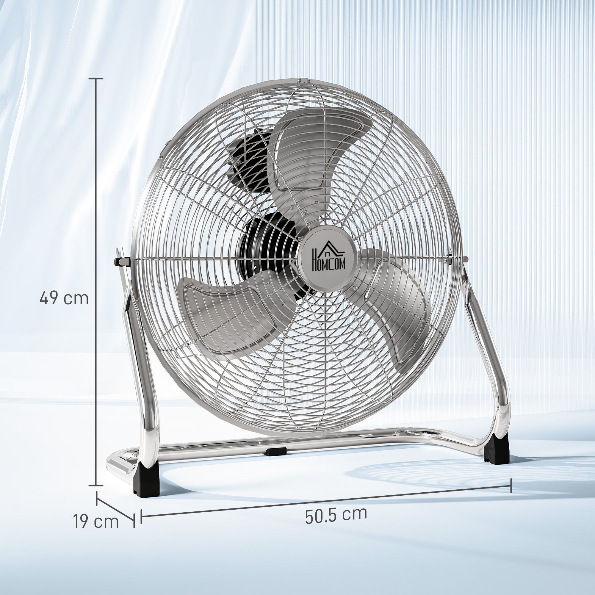 HOMCOM Metal Desk Fan with 3 Speeds & 120√Ç¬∞ Adjustable Tilt - Silver
