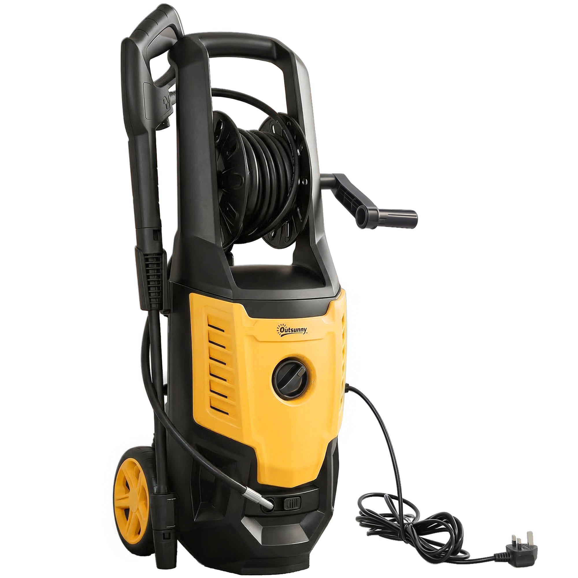 Outsunny 2200W HighÂ PressureÂ Washer, 170 Bar Pressure Washer with Adjustable Nozzle and 6M Hose, 33 x 31.5 x 80.5 cm, Yellow