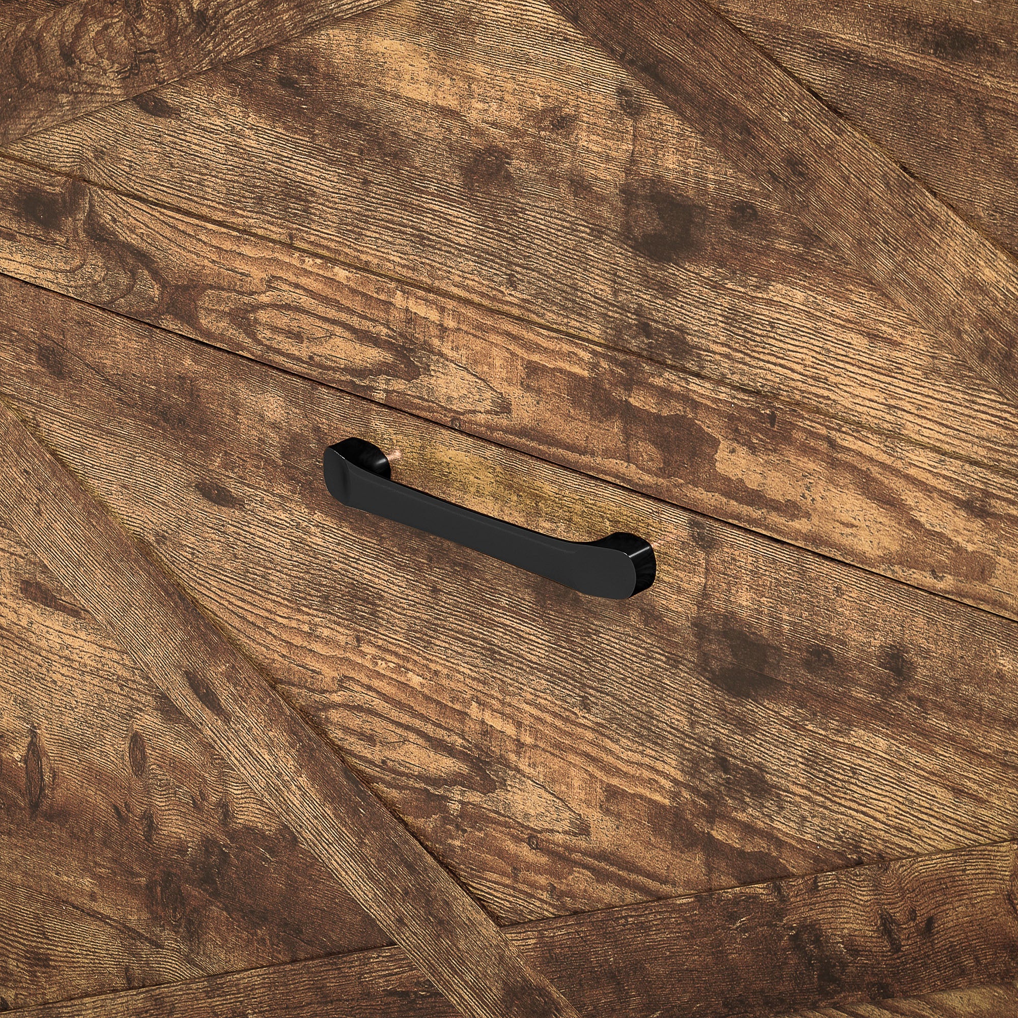 HOMCOM Two Flip Drawer Narrow Shoe Cabinet with Adjustable Shelves - Rustic Brown