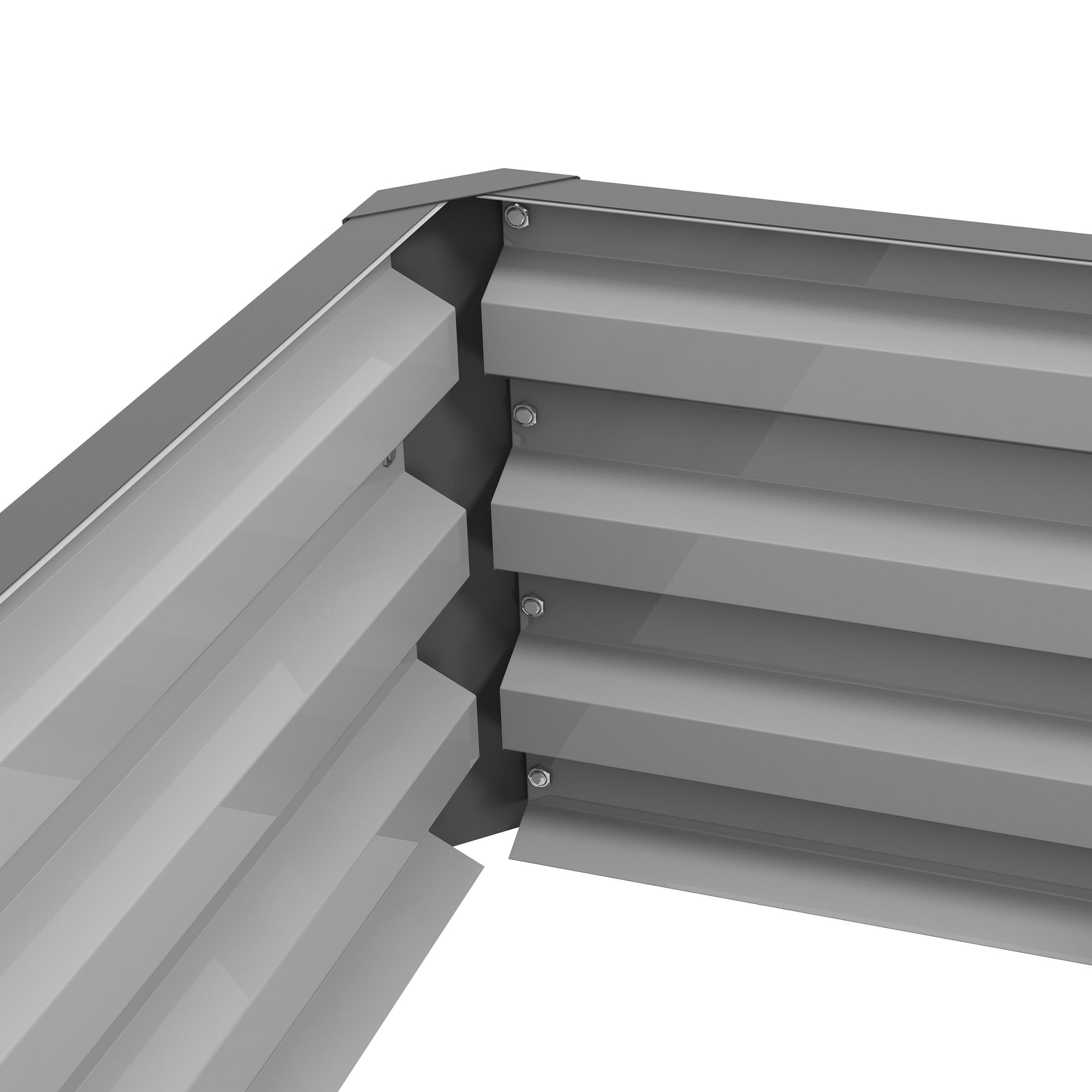 Outsunny Rectangle Raised Garden Bed Box with Weatherized Steel Frame for Vegetables, Flowers, & Herbs, 120 cm x 60 cm x 30.5 cm, Light Grey