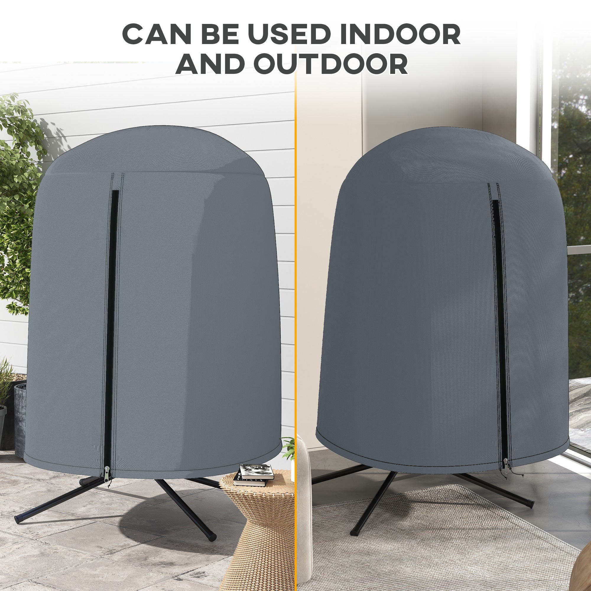 Outsunny 190 x 128cm Hanging Egg Chair Furniture Cover - Grey