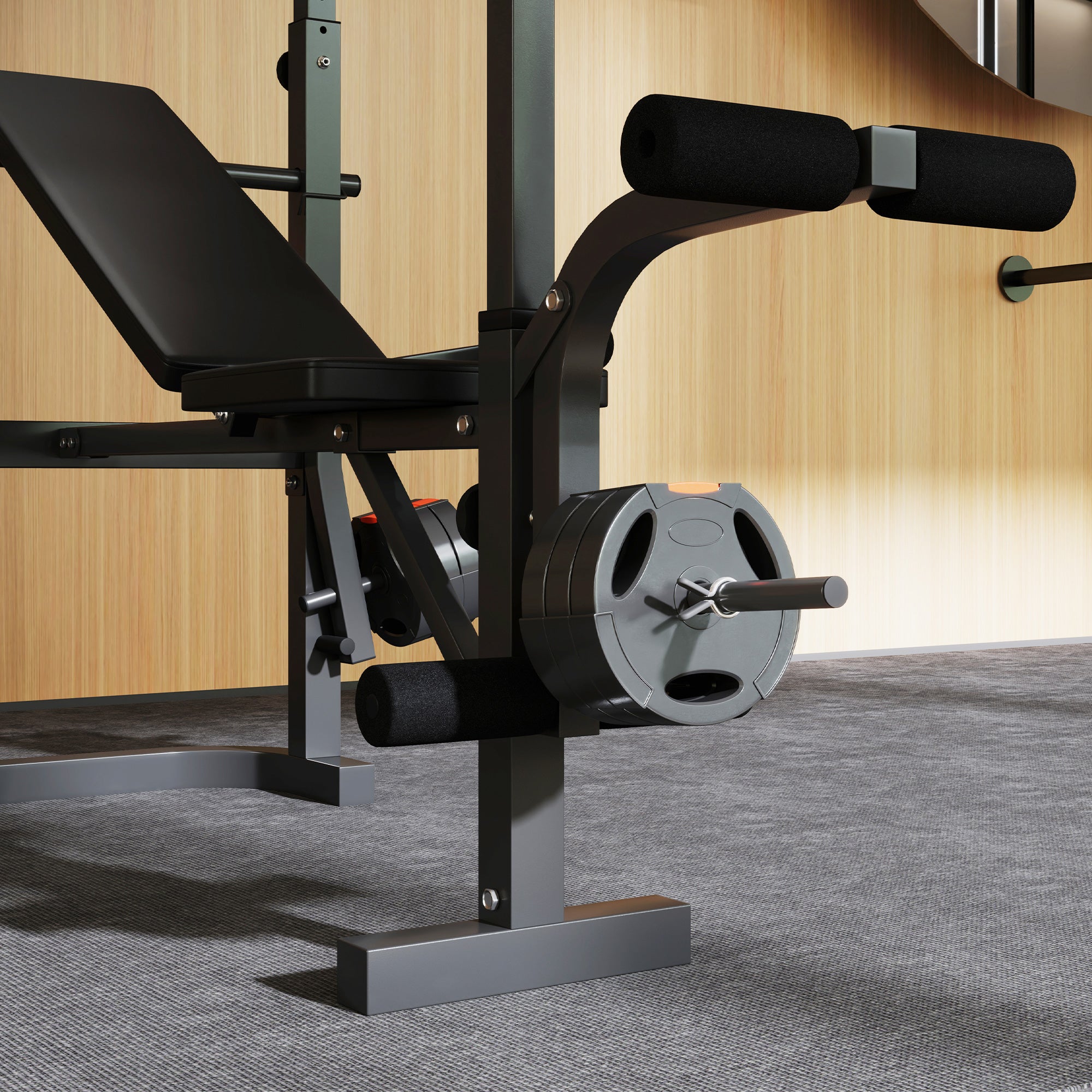 SPORTNOW Multi-Exercise Adjustable Weight Bench with Bench Press Rack